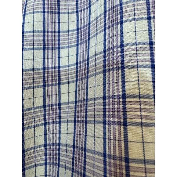 Neiman Marcus Mens Medium Purple Plaid Trim Fit Cotton Button Up Shirt 16 32/33 - Picture 12 of 12